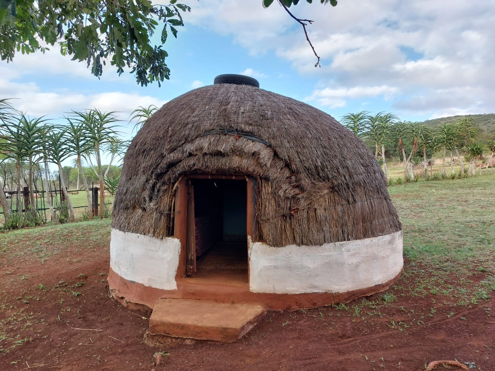Traditional isiZulu hut accommodation at Mzamo's Cultural Village & Homestead, Hluhluwe